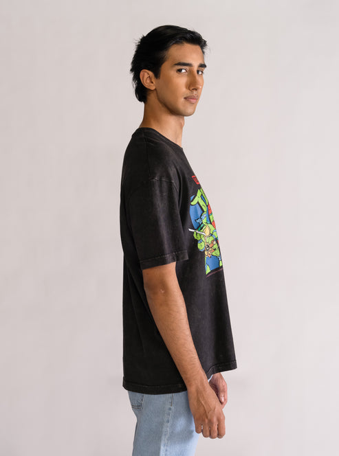 Turtle Power! Playera, Gris Obscuro