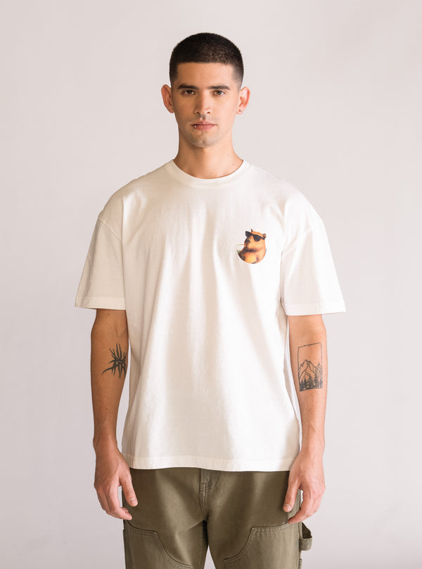 Capibara Swag Playera Drop, Blanco Hueso