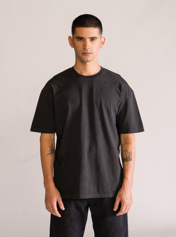 Flower Puff Playera, Gris Obscuro