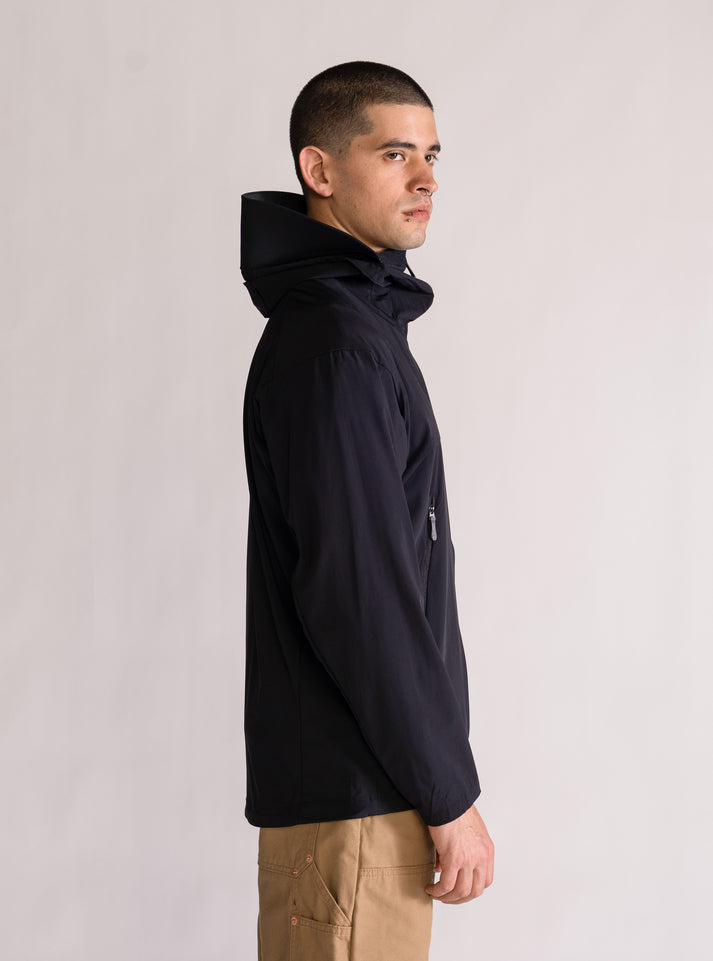 Hooded Utility Jacket Style, Negro