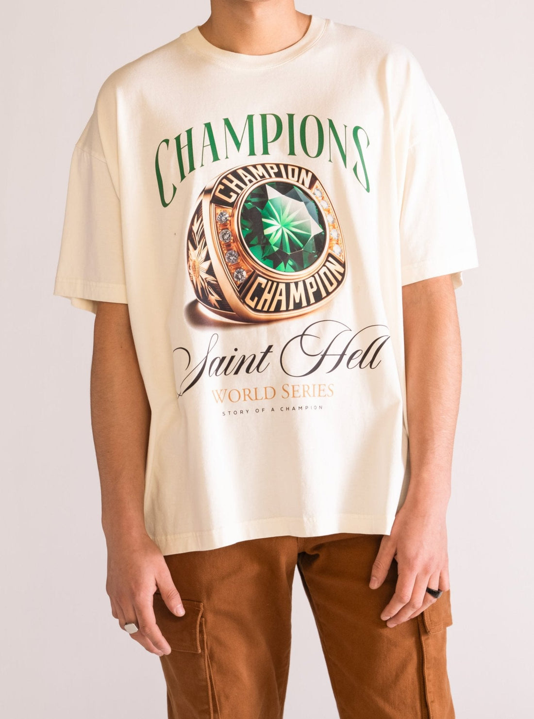 Champions Oversize T-Shirt, Crema