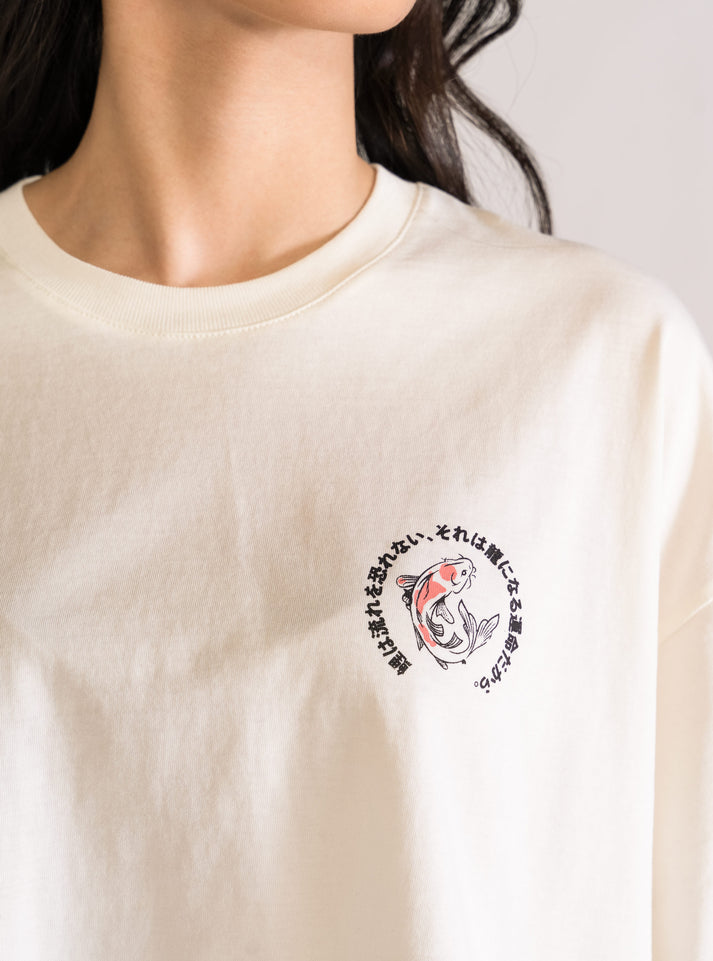 Balance Cropped Playera, Crema