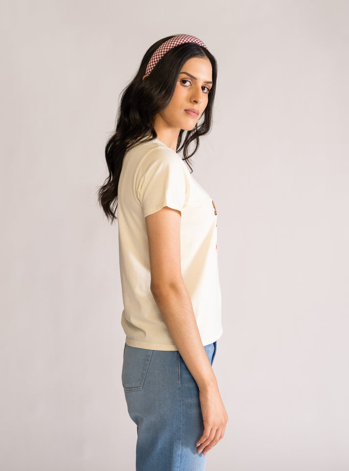 Sirenita Cocktail Playera, Amarillo Claro