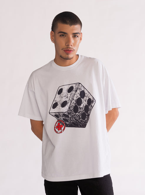 Luck Or Something Playera Oversize, Blanco