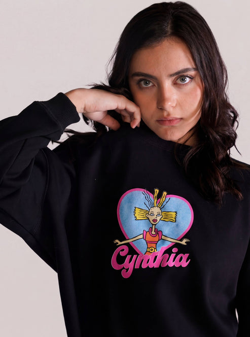 Cynthia Bed Hair, Crewneck, Negro