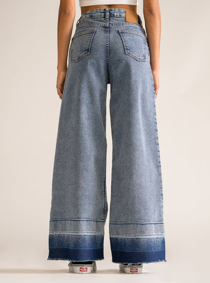 Into The Void Wide Leg Jeans, Celeste