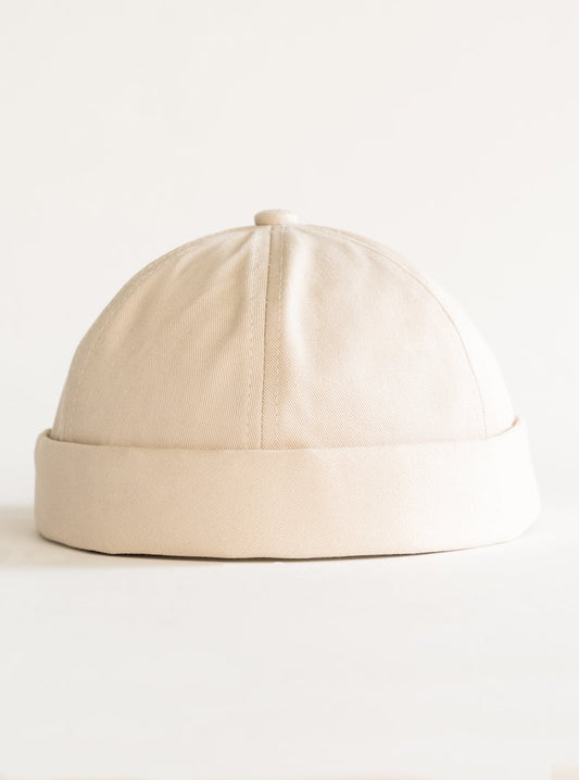 Retro vibes Brimless Caps, Beige