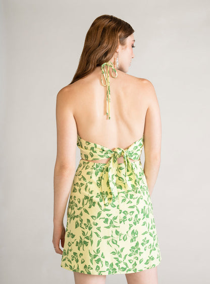 Halter Neck Mini Dress, Verde Claro