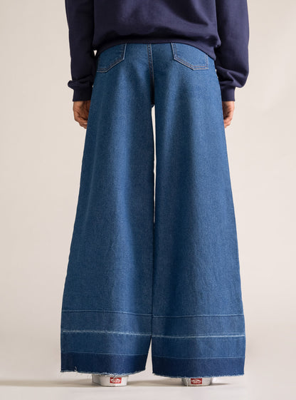 Into The Void Wide Leg Jeans, Azul Claro