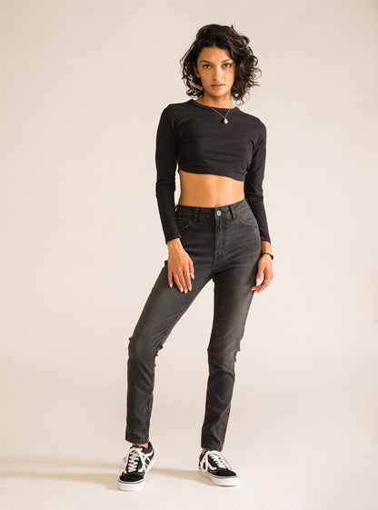 Snake Dance Skinny Jeans, Negro