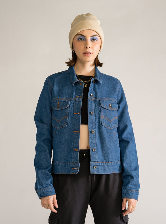 Basic Cowgirl Denim Jacket, Azul Claro