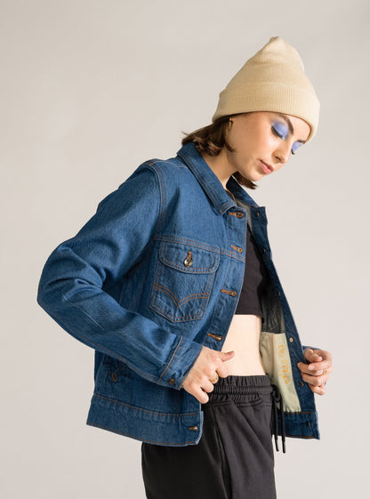 Basic Cowgirl Denim Jacket, Azul Claro