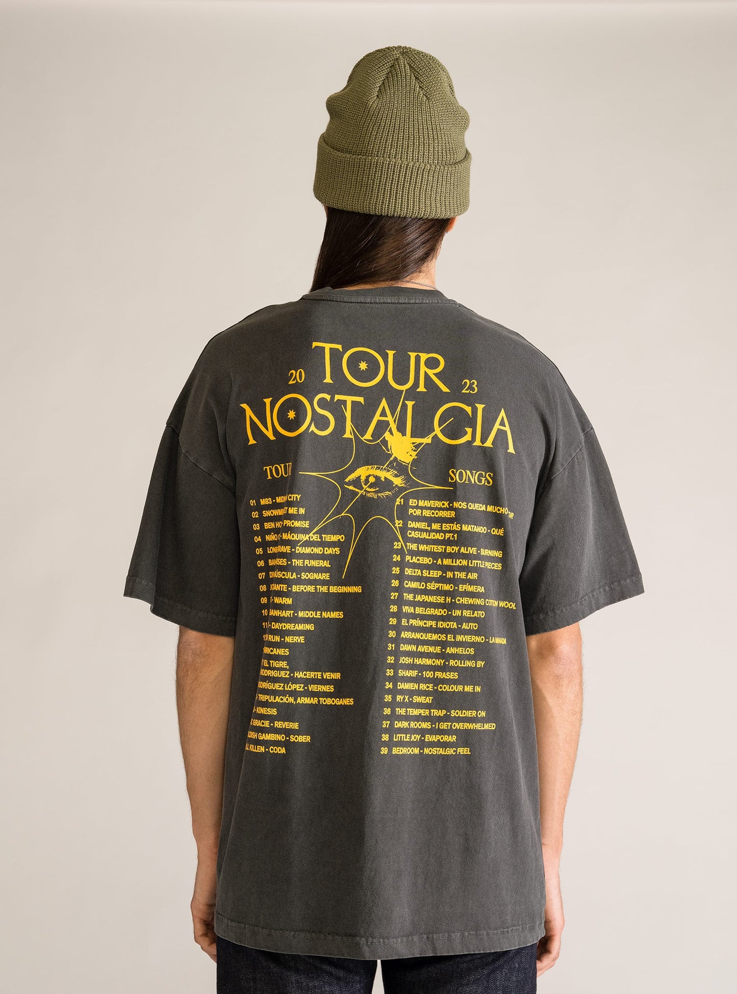 Nostalgia Chart Oversize T-shirt, Gris Obscuro