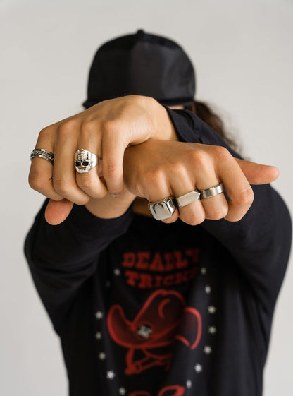 Just Casual Band Ring, Plateado