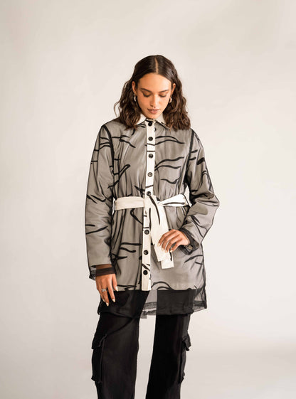 Dorrit Tulle Raincoat, Negro
