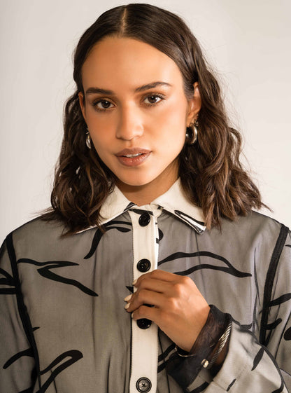 Dorrit Tulle Raincoat, Negro