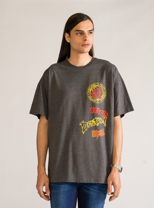 Rebel Heart T-Shirt, Gris Obscuro