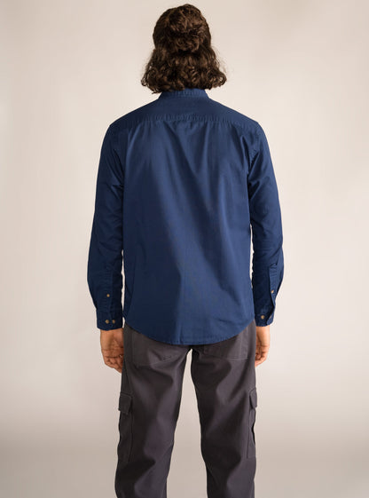 Faded Long Sleeve Shirt, Azul Obscuro
