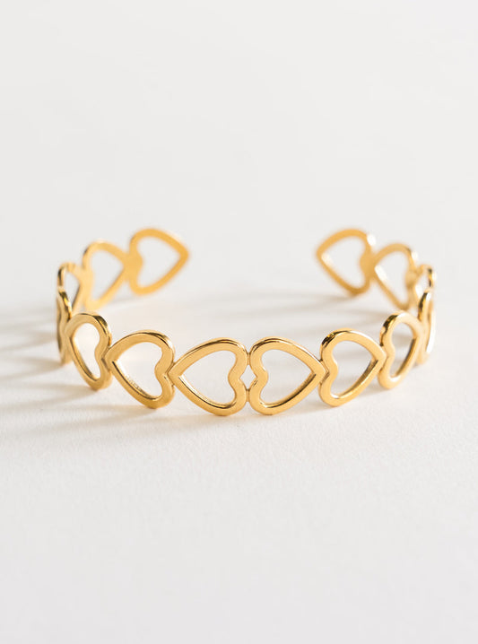 Locked By Hearts Bracelet, Dorado