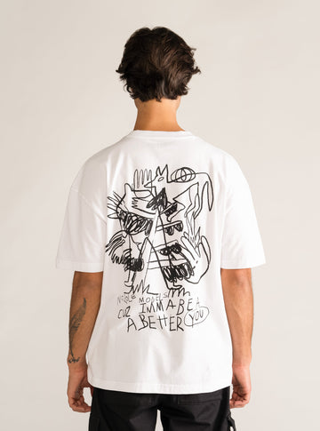 Anarchist Drop T-Shirt, Blanco