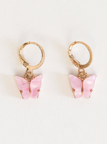 My Cute Butterfly Earrings, Rosado