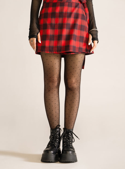Scarlet Noir Asymmetric Skirt, Rojo