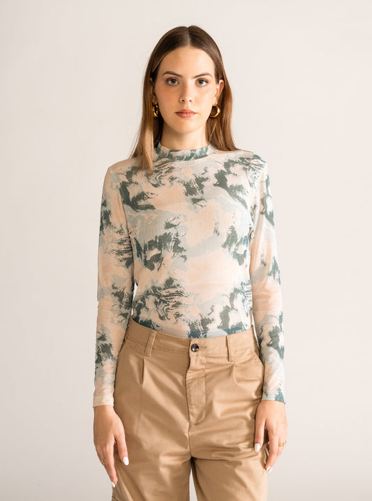 Yes, And? Mesh Blouse, Celeste