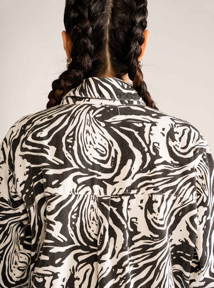 Zebra Festival Jacket, Negro
