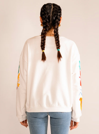 Botanicals Crew Neck, Blanco