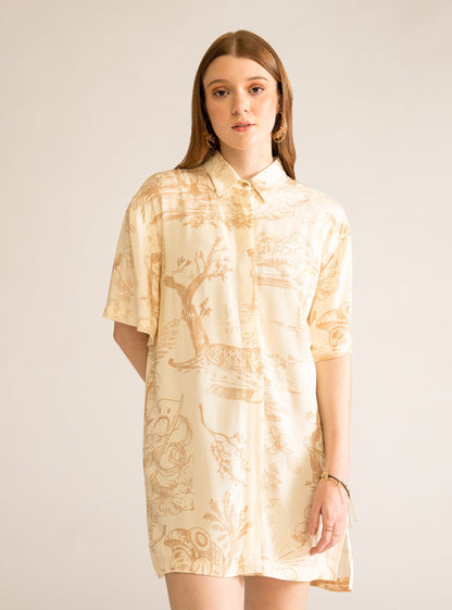 After Midnight Oversized Blouse, Beige